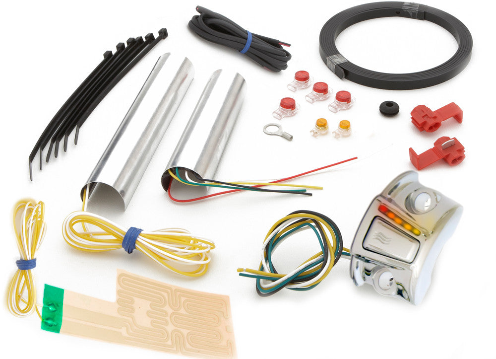 HEAT DEMON Harley Grip Warmer Kit W/Chrome Clutch Controller 211055