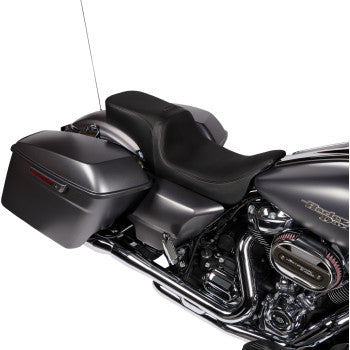 DRAG SPECIALTIES Predator 2-Up Seat - Vinyl - Smooth - w/ Backrest - FLH '08-'23  0801-1499