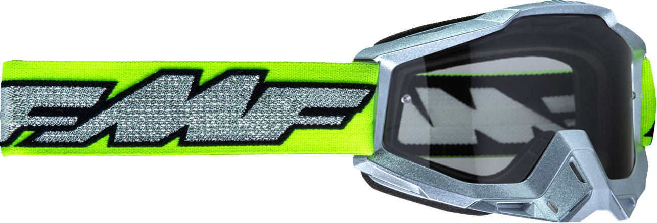 FMF PowerBomb Goggles - Rocket - Silver Lime - Clear F-50036-00011 2601-3292