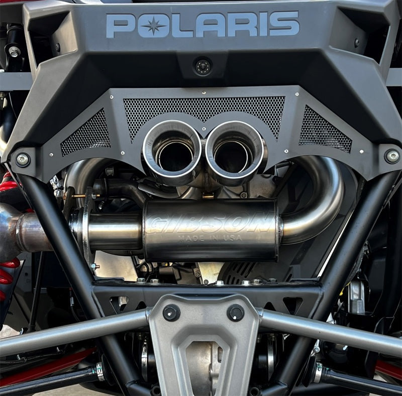 Gibson 2022 Polaris Pro R 2/4 Seat Dual Side Exhaust - Stainless 98054