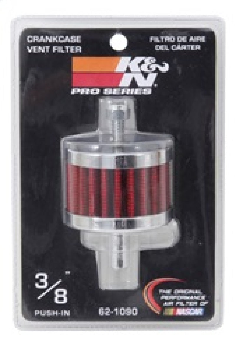 K&N Steel Base Crankcase Vent Filter 3/8in OD Tube  2in OD 1-1/2in Height 62-1090