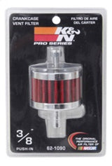 K&N Steel Base Crankcase Vent Filter 3/8in OD Tube  2in OD 1-1/2in Height 62-1090