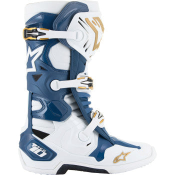 ALPINESTARS Arlington LE Tech 10 Boots - White/Blue/Gold - US 12 2010020-262-12