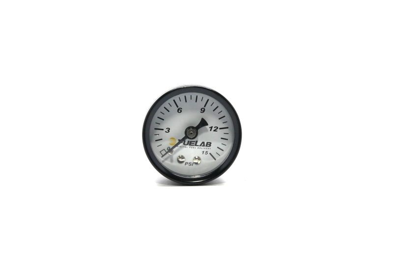 Fuelab 1.5in Carb Fuel Pressure Gauge - Range 0-15 PSI 71502