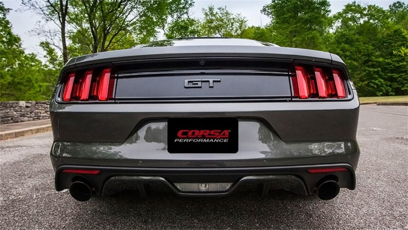 Corsa 2015 Ford Mustang GT 5.0 3in Axle Back Exhaust Black Dual Tips (Touring) 14329BLK