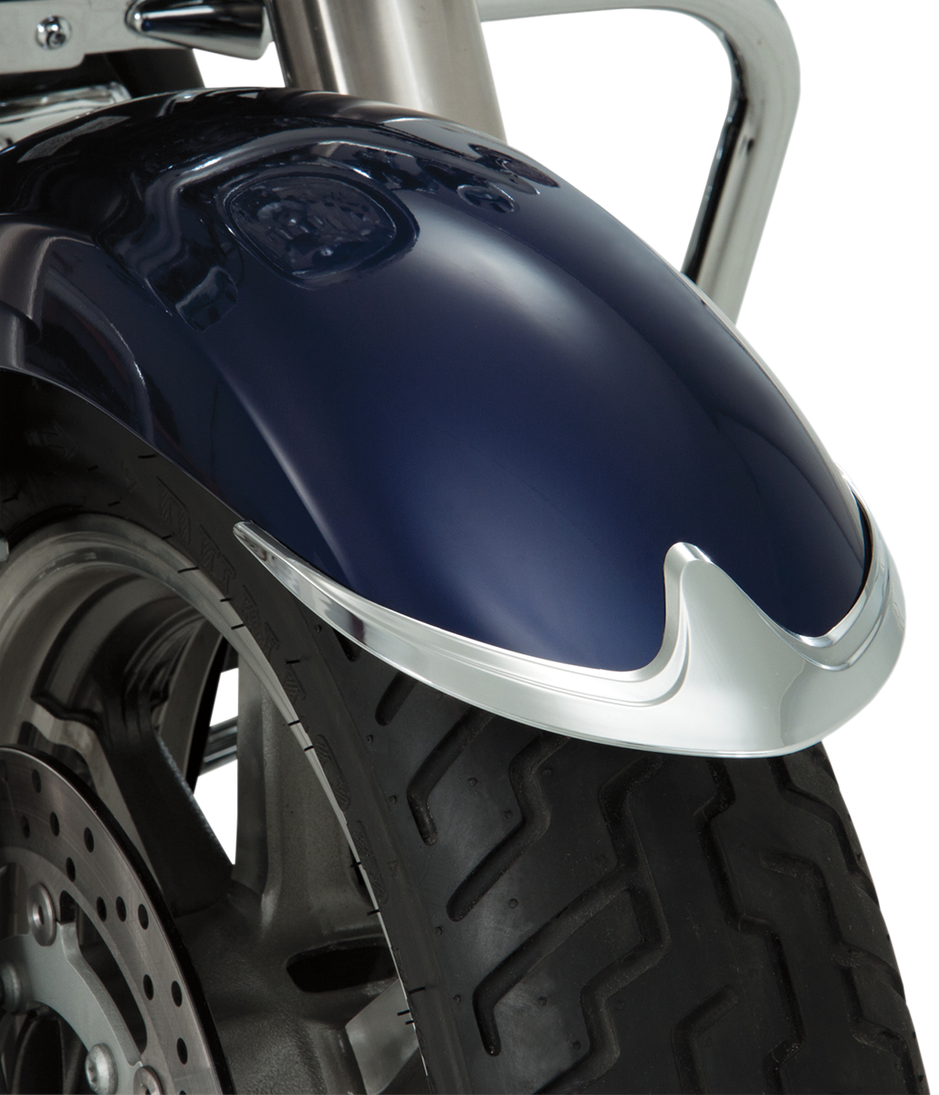 SHOW CHROME Fender Tip Accent - Chrome - Front 63-306