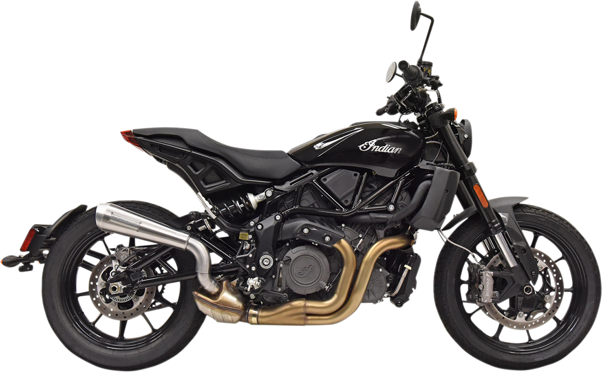 BASSANI XHAUST Silenciador de megáfono corto de 4" con convertidor catalítico - Montaje alto 8F327SS 