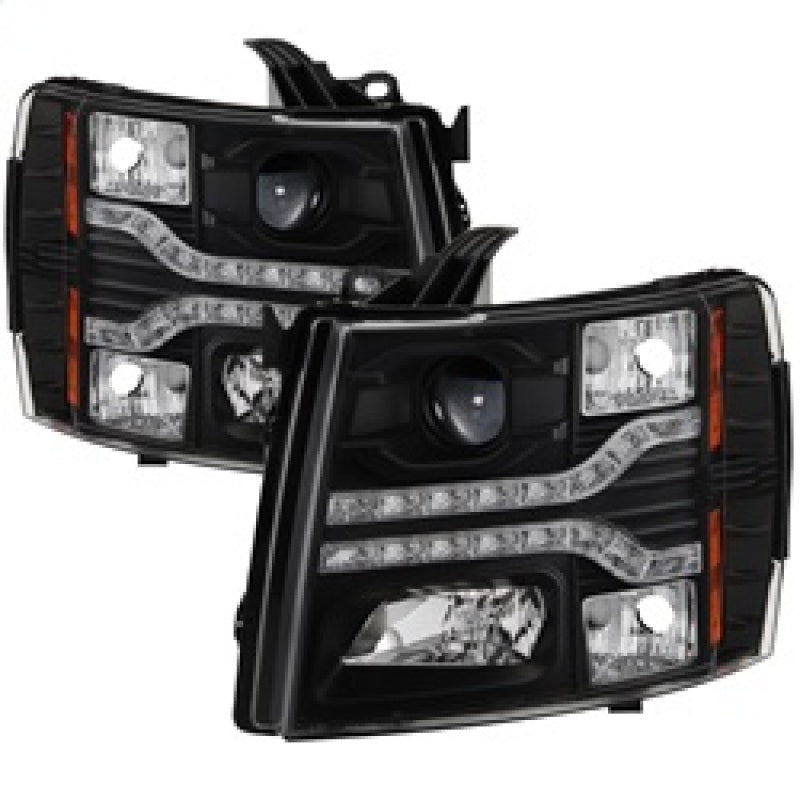 Spyder Chevy Silverado 1500 07-13 V2 Projector Headlights - LED DRL - Black PRO-YD-CS07V2-DRL-BK 5083524