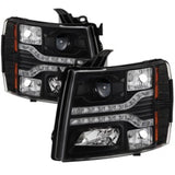 Spyder Chevy Silverado 1500 07-13 V2 Projector Headlights - LED DRL - Black PRO-YD-CS07V2-DRL-BK 5083524