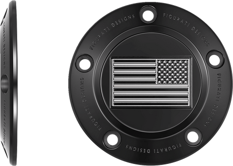 FIGURATI DESIGNS Timing Cover - 5 Hole - American - Contrast Cut - Black FD26R-TC-5H-BLK