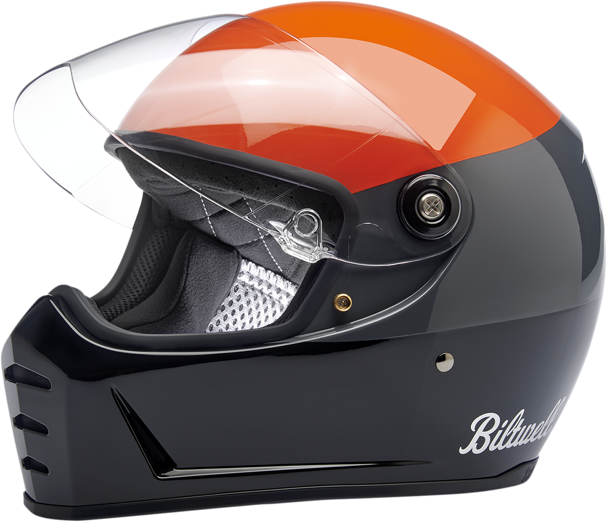 BILTWELL Lane Splitter Helmet - Gloss Podium Orange/Gray/Black - Small 1004-550-102