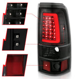 ANZO 2003-2006 Chevy Silverado 1500 LED Taillights Plank Style Black w/Clear Lens 311333