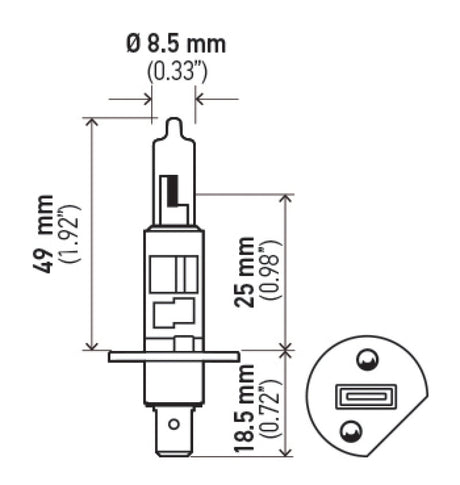 Hella Optilux H1 12V/55W XY Yellow Bulb LAH71070642