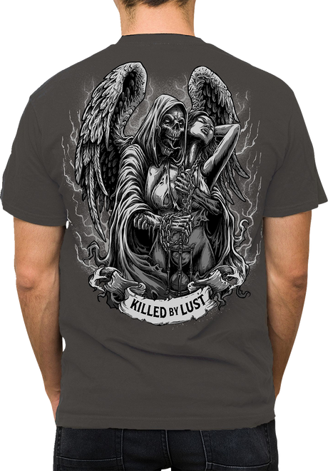 LETHAL THREAT Killed by Lust T-Shirt - Gray - XL LT20903XL
