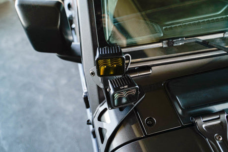 DV8 Offroad 2018+ Jeep Wrangler JLO A Pillar Dual Light Pod Mounts LBJL-11