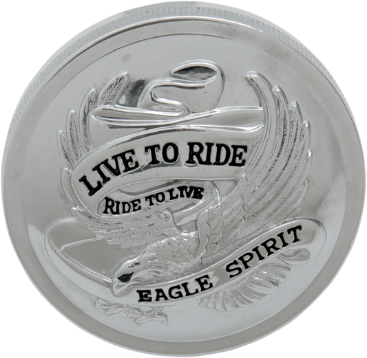 DRAG SPECIALTIES Gas Cap - Non-Vented Live To Ride - Chrome 72643