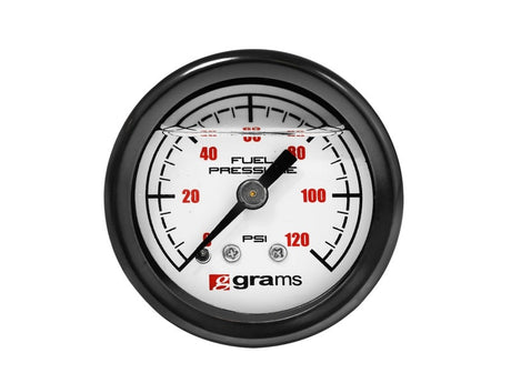 Grams Performance Universal 0-120 PSI Fuel Pressure Guage - White Face G2-99-1200W
