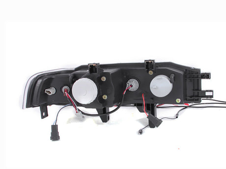 ANZO 1990-1993 Honda Accord Projector Headlights w/ Halo Black 1pc 121048