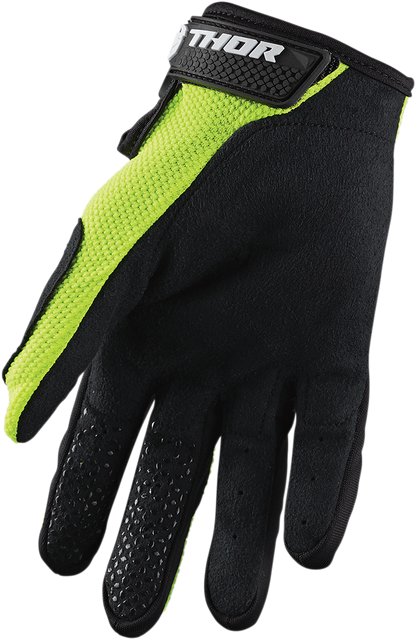 THOR Youth Sector Gloves - Acid/Black - Small 3332-1533