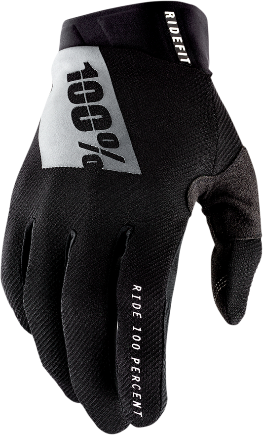 100% Ridefit Gloves - Black - Small 10010-00000