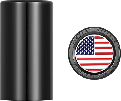 FIGURATI DESIGNS Docking Hardware Covers - American Flag - Long - Black FD21-DC-2545-BK