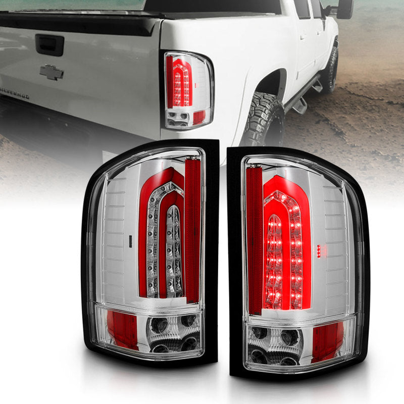 ANZO 2007-2013 Chevrolet Silverado 1500 LED Taillights Chrome 321341