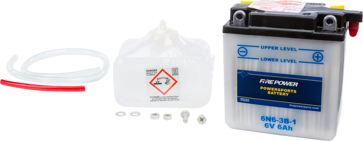 FIRE POWER Battery W/Acid 6n6-3b-1 6v 6N6-3B-1