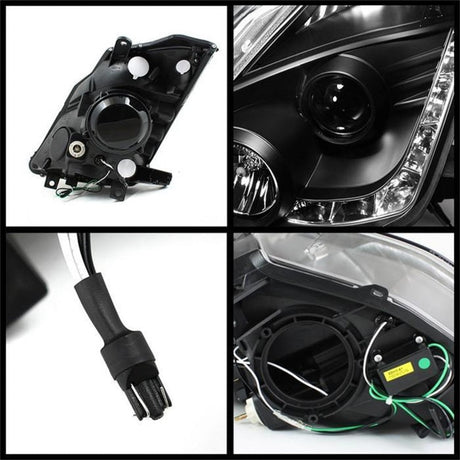 Spyder Nissan 350Z 03-05 Projector Headlights Halogen Model Only - DRL Black PRO-YD-N350Z02-DRL-BK 5064738