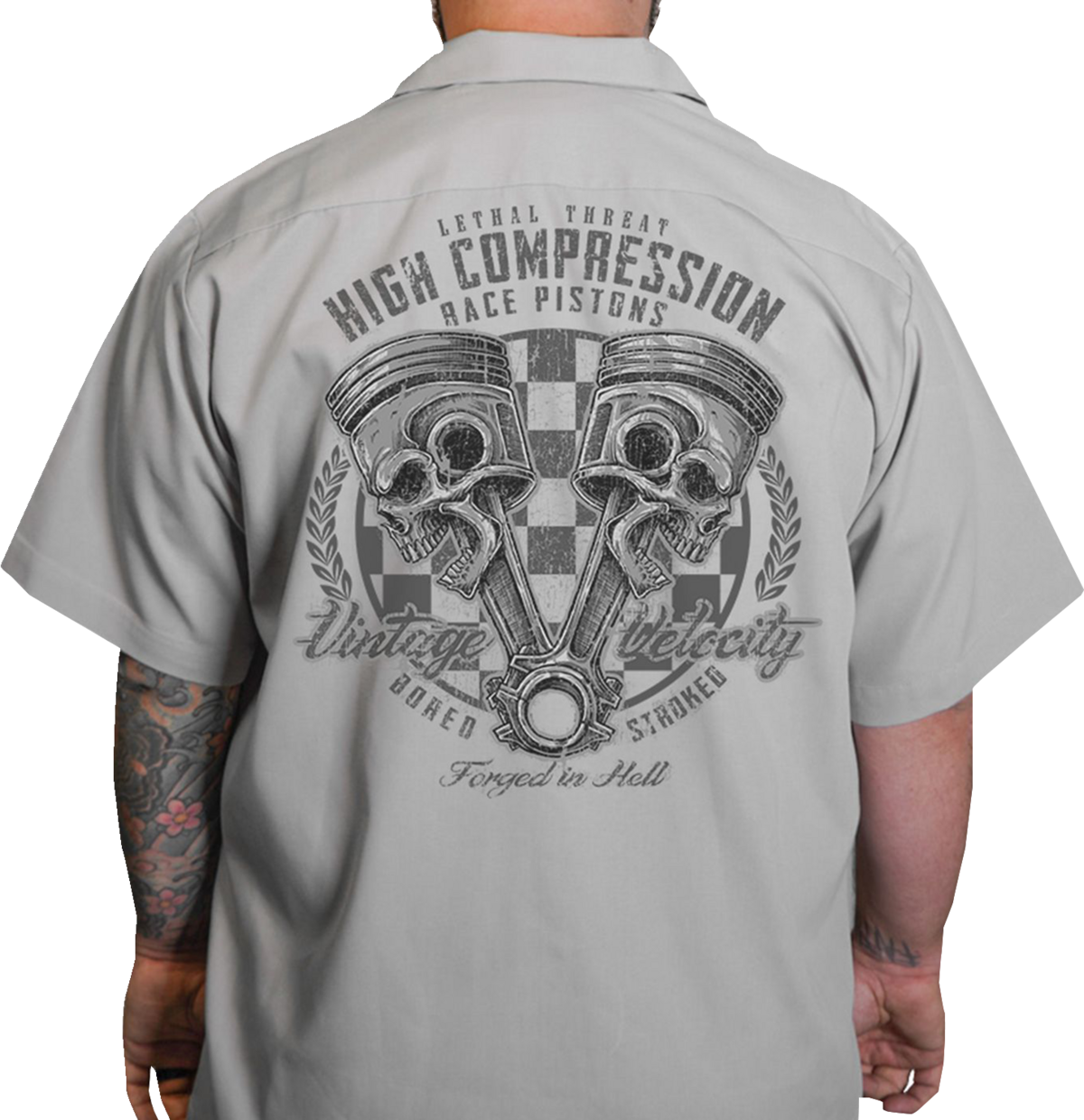 LETHAL THREAT High Compression Pistons Shop Shirt - Gray - Large DG60163L