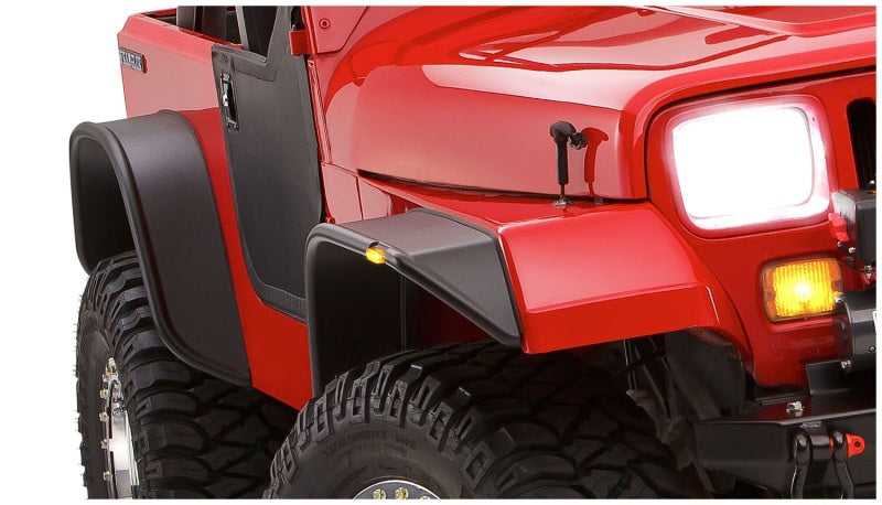 Bushwacker 87-95 Jeep Wrangler Flat Style Flares 4pc Excludes Renegade - Black 10924-07