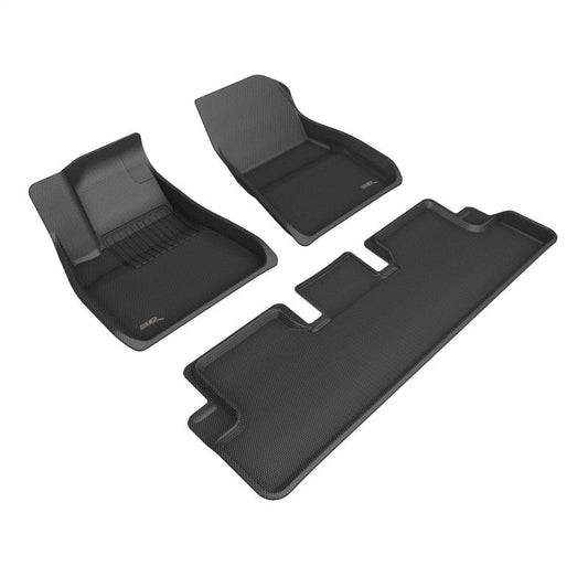 3D MAXpider 20-22 Tesla Model 3 Kagu 1st & 2nd Row Floormats - Black L1TL02601509