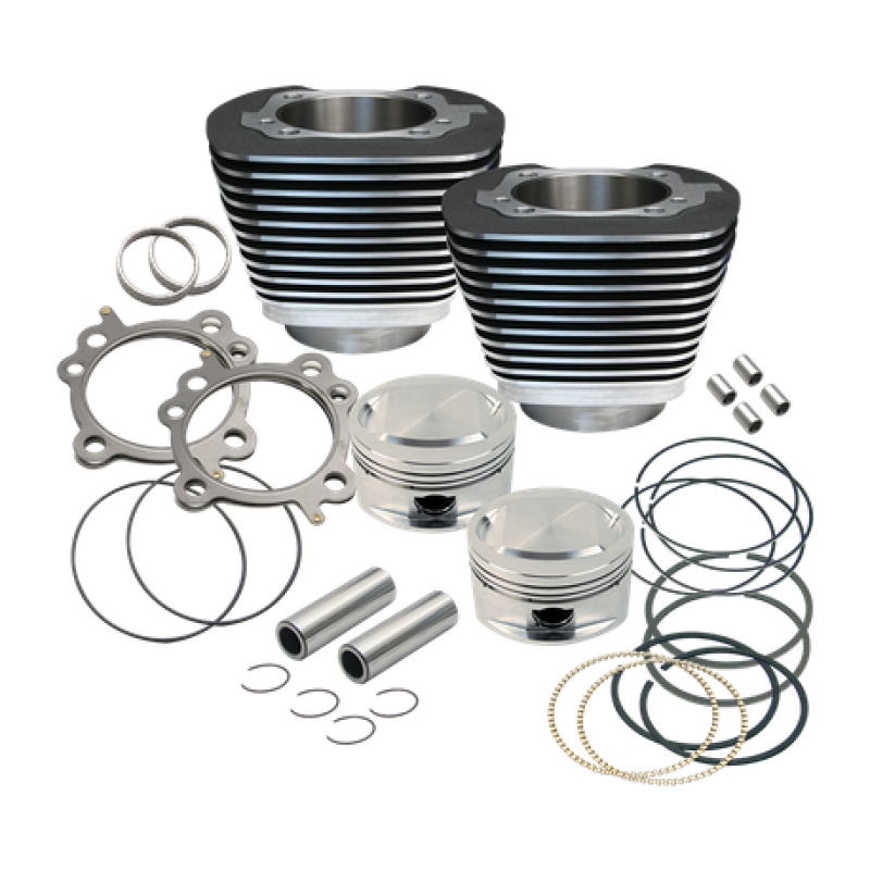 S&S Cycle 99-06 BT Replacement 3-7/8in Bore Cylinder & Piston Kit For S&S 95in Big Bore Kits- Wblack 910-0204