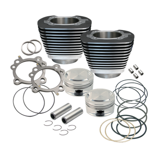 S&S Cycle 99-06 BT Replacement 3-7/8in Bore Cylinder & Piston Kit For S&S 95in Big Bore Kits- Wblack 910-0204