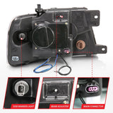 ANZO 2004-2008 Ford F-150 Projector Headlights w/ Halo and LED Black G2 111204
