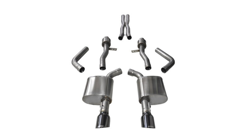 Corsa 15-16 Dodge Charger SRT / Scat Pack / R/T 6.4L Black Sport Cat-Back Exhaust 14995BLK