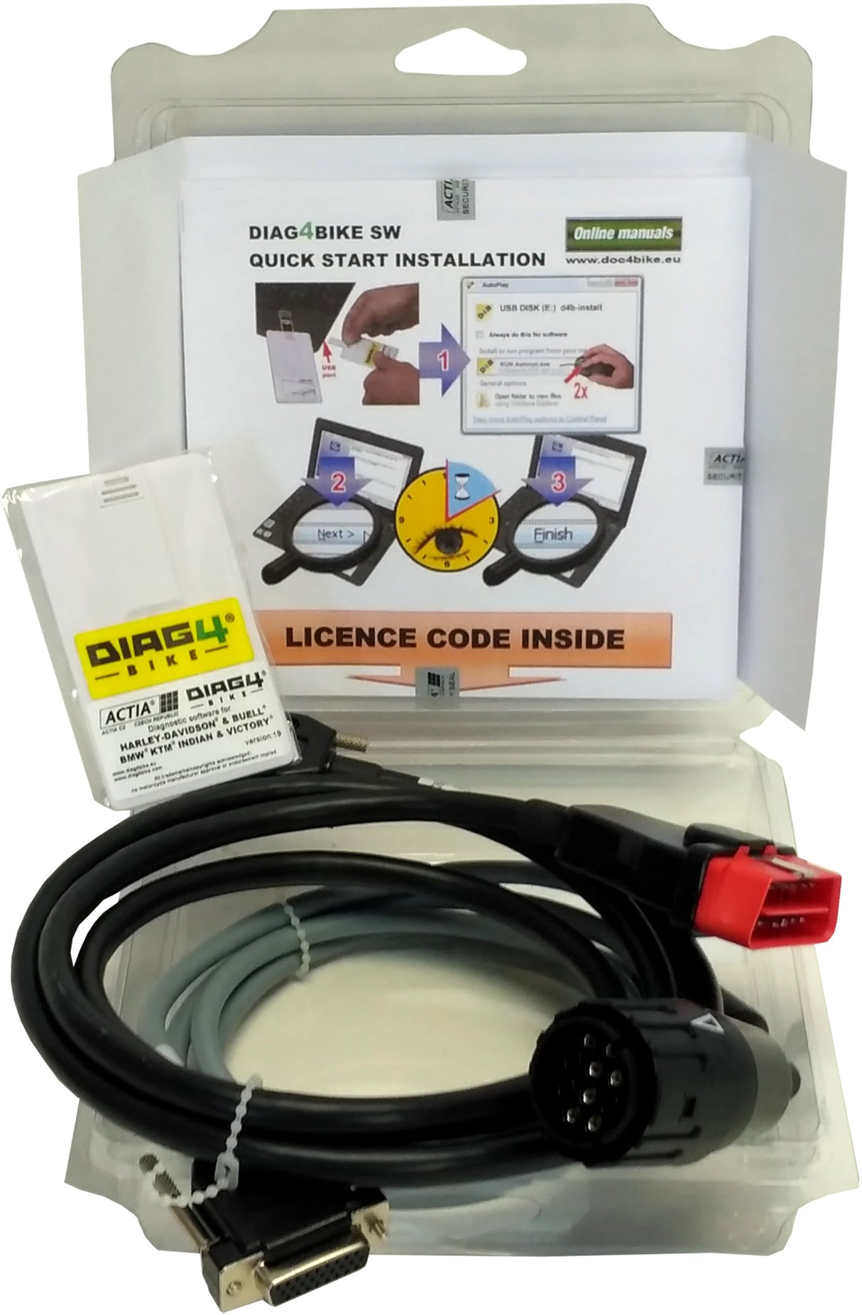 DIAG4 BIKE Serial Diagnostic System Bmw Software W/Cable AT 531 5021
