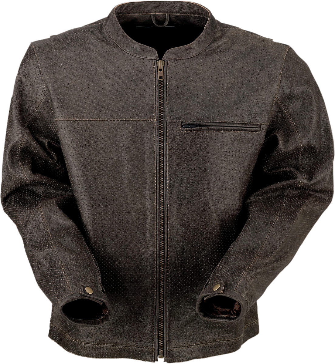 Z1R Munition Perforated Leather Jacket - Brown - Large 2810-3806
