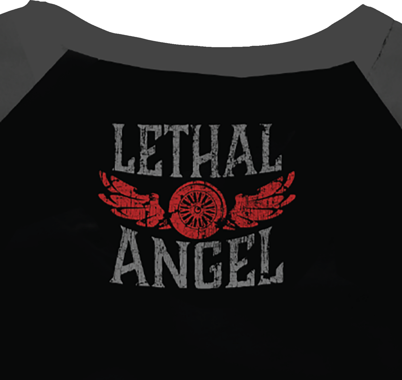 LETHAL THREAT Women's Fast & Fearless Raglan Sleeve Shirt - Black/Gray - 3XL LA70203-3X