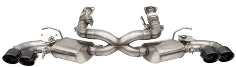 Corsa 2020 Corvette C8 3in Valved Cat-Back 4.5in Blk Quad Tips - Fits Factory Perf Exhaust w/ AFM 21100BLK