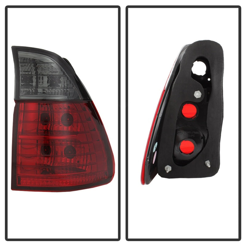 Spyder BMW E53 X5 00-06 4PCS Euro Style Tail Lights- Red Smoke ALT-YD-BE5300-RS 5000842