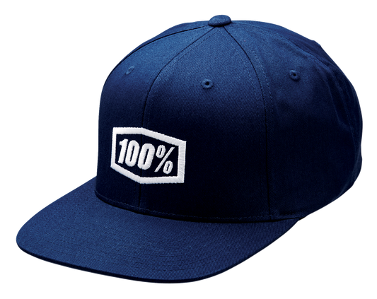 100% Icon Snapback Hat - Navy - One Size 20044-00005