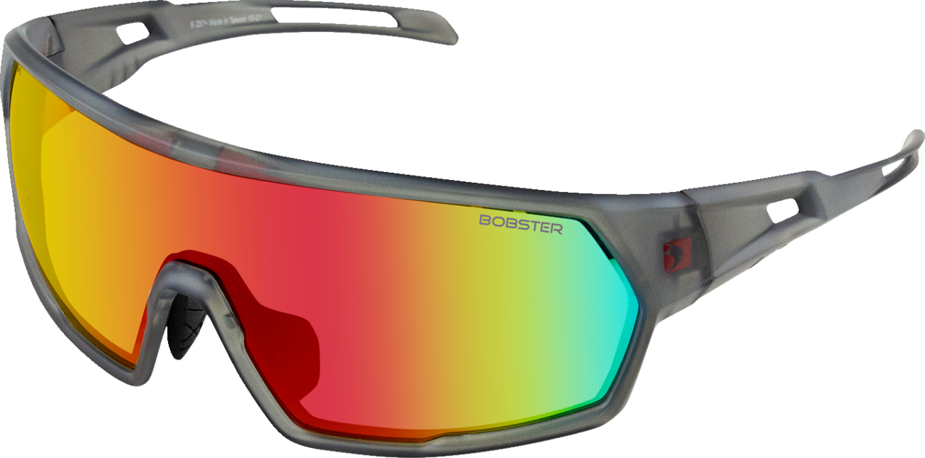 BOBSTER Speed Sunglasses - Matte Clear Gray - Smoke Crimson Mirror BSPE01