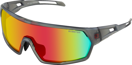 BOBSTER Speed Sunglasses - Matte Clear Gray - Smoke Crimson Mirror BSPE01