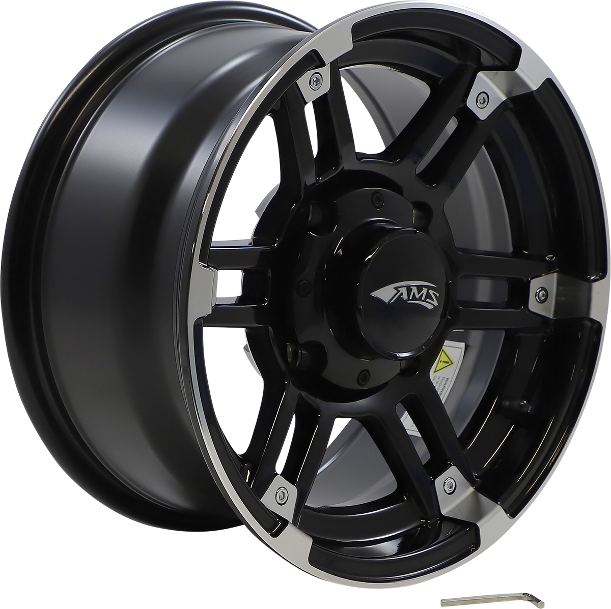AMS Wheel - Roll'n 104 - Front/Rear - Machined Black - 14x7 - 4/137 - 5+2 4733-031AB