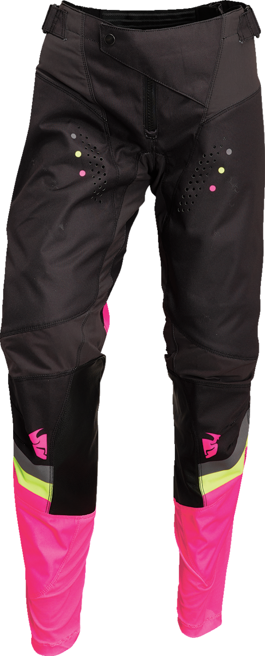 THOR Women's Pulse Rev Pants - Charcoal/Pink - 5/6 2902-0296