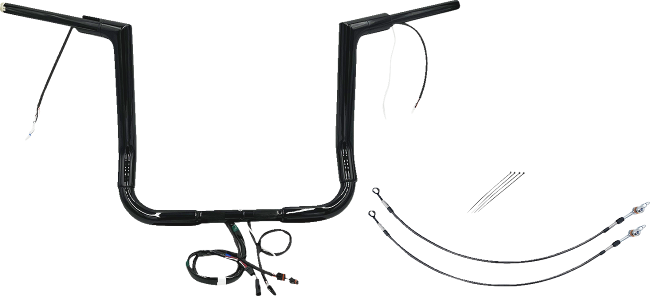 FAT BAGGERS INC. Handlebar Kit - Flat Top - 14" - Black 601214-B