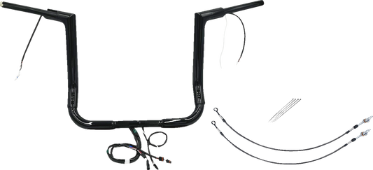 FAT BAGGERS INC. Handlebar Kit - Flat Top - 14" - Black 601214-B