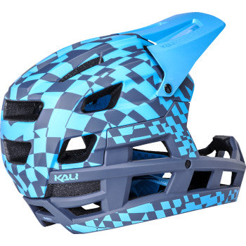 KALI DH Invader Helmet - LTD Glitch - Matte Navy/Cyan - L-2XL 0211323227