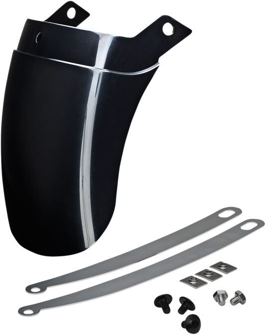 SHOW CHROME Front Fender Extension - Black - Tapered 52-749BK