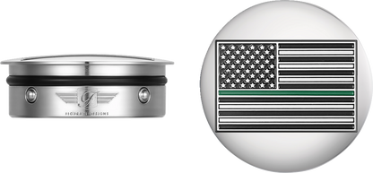 FIGURATI DESIGNS Swing Arm Covers - Green Line American Flag - Custom - Reversed FD72-AFGL-SS